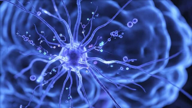 Fascinating visualization of interconnected brain cells, illustrating the complex neural pathways and electrical signals that drive human thought, learning, and cognitive intelligence