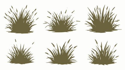 Elegant Grass Vector Illustration Set of Silhouetted Tufts