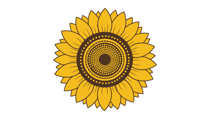 Sunflower Blossom Graphic Vector Summer Floral Design Illustration Icon