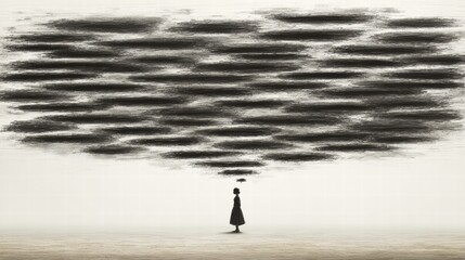 Obraz premium Visual concept illustrating suspended emotions, frozen mental states and internal stillness.