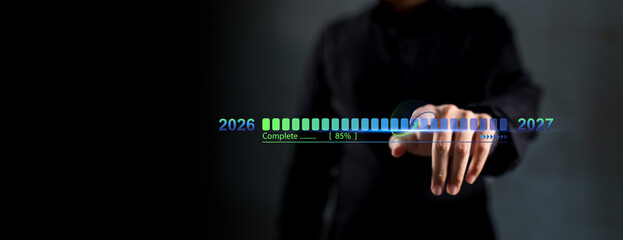 Future goal vision concept 2026 2027 loading new year beginning business timeline success...