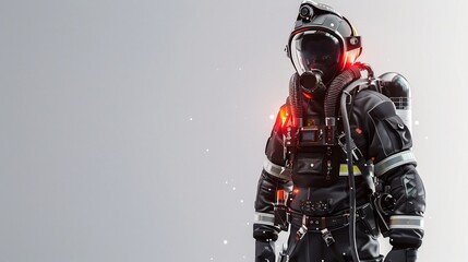 Heroic Firefighter in Protective Gear: A Symbol of Courage and Professionalism