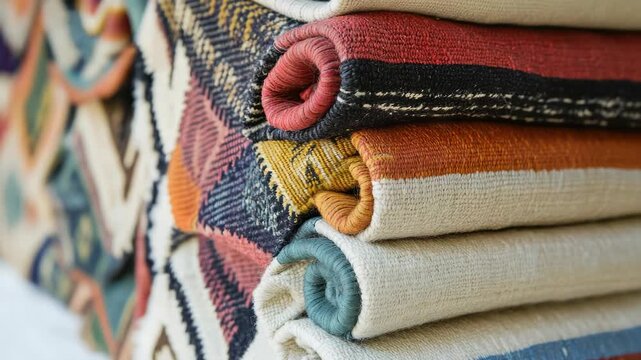Video Piled blankets creating a cozy formation