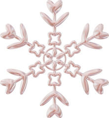 Obraz premium Pink Iridescent Christmas Ornament Snowflakes