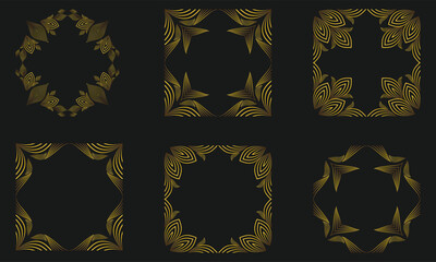 elegant golden floral border collection