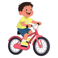 Boy riding bicycle