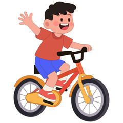 Boy riding bicycle