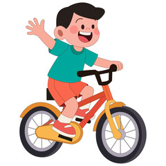 Boy riding bicycle