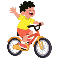 Boy riding bicycle
