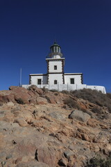 Akrotiri lightouse, Santorini,  Cyclades island, Greece	