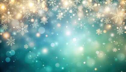 Fototapeta premium Winter wonderland celebration urban park visual art snowy environment aerial view magical atmosphere with glittering snowflakes and bokeh lights creating a dreamy scene