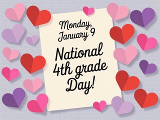 Celebrate national 4th grade day on january 9th with a festive hearty decoration