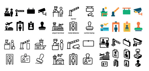Airport icons and security elements