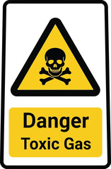 Obraz premium Hazard warning sign danger toxic gas skull crossbones symbol safety alert vector