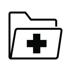 Medical folder icon representing health records, patient information, and healthcare management