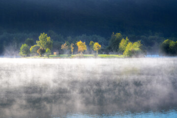 Foggy morning at lake Kratzm&uuml;hlsee