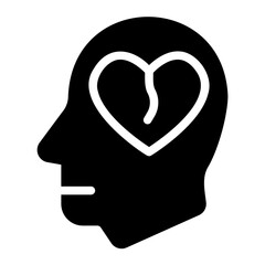 broken heart glyph icon