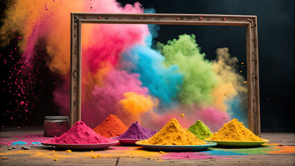 Holi Festival background generative ai