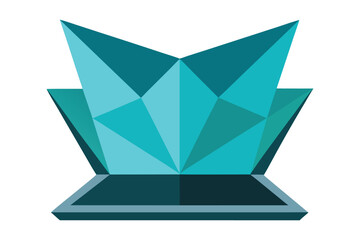 Origami Papercraft Laptop Low-Poly Vector Mockup