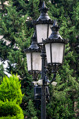 An old lantern on the city streets.