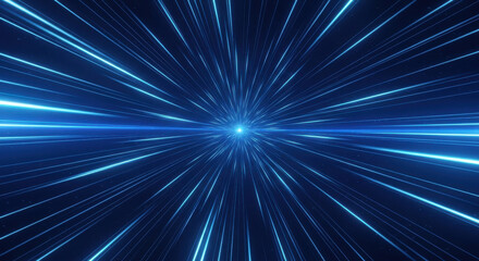 Blue light speed tunnel abstract background