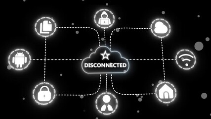 Advanced cloud Disconnected system with secure network connection, data protection, encryption process, file sharing, digital storage, and online synchronization technology