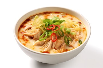 Mee soto asian noodle on white backgound