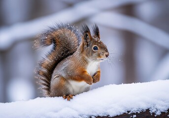Obraz premium Snowflake Squirrel