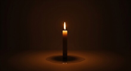Dramatic Studio Shot: Isolated Candlelight with Focused Golden Glow and Warm Atmosphere