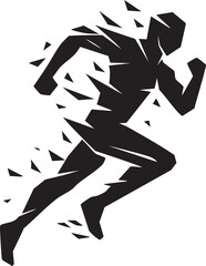 Dynamic Run: A graphic silhouette of a runner in full stride, symbolizing speed, determination, and the transformative power of motion.