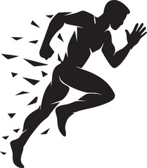 Silhouette of a Sprinter: A dynamic silhouette captures a sprinter in full stride, symbolizing speed, strength, and the pursuit of excellence.