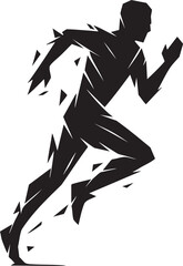 Silhouette of a Runner: Dynamic silhouette captures a person's raw athleticism and dedication to sport, epitomizing the spirit of competition and human strength. 