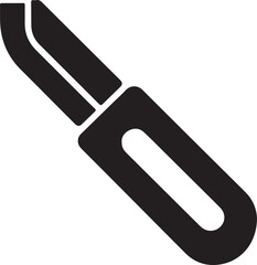 Utility knife vector icon featuring a sharp blade and ergonomic handle for various cutting applications