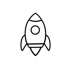 Space Rocket Line Icon: simple minimalistic line icon of a rocket. Great for science, innovation and space-themed graphics.