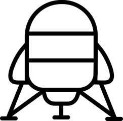 Space Lander Flat Icon: simple icon of a space lander used for planetary missions. Suitable for science, space research and aerospace visuals. © NIVAELITH 