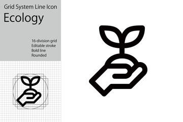 Icons representing environmental protection and ecology, logo mark for tree-planting activities