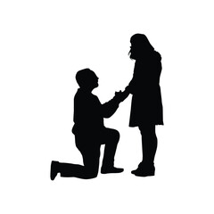 Black Silhouette Man Proposing Woman Vol 10