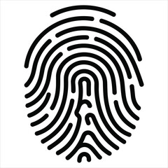 Unique human fingerprint pattern for security and identification isolated on white background, Vector