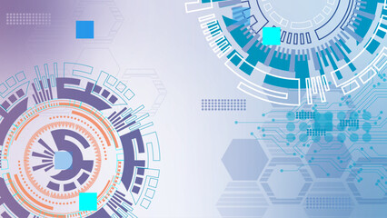 abstract wight background with circles Abstractbackground. Scientific and technological concept with the use of technical elements formed in the shape of a circle Vector