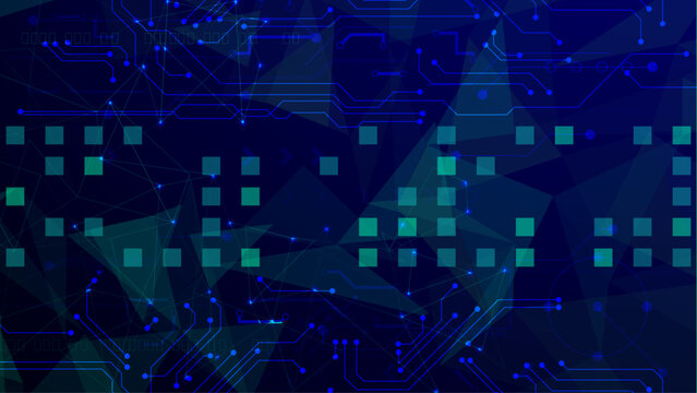 abstract blue background with stars Abstract background, technology theme Abstract technological background with various technological ele