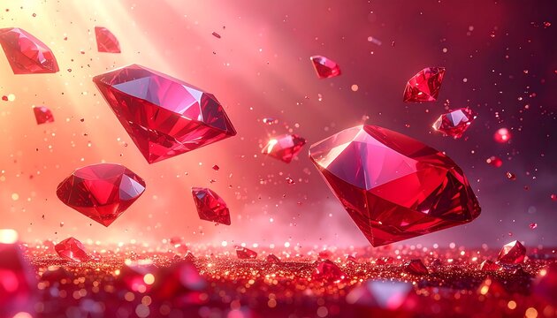 Red Gemstones Falling From The Sky.