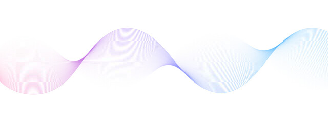 Elegant purple and blue gradient flowing wave lines on white background abstract art