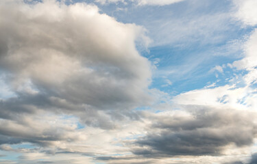 sunset sky with clouds with a wide angle lens