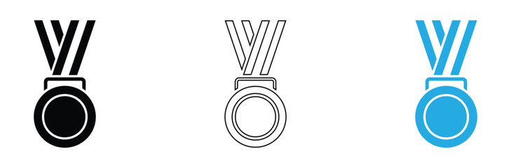 Celebrate your achievements with these modern medal icons perfect for websites, apps, and social media posts, inspiring victory and success!