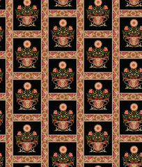 Abstract seamless traditional paisley bunch pattern