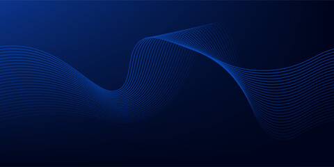 Vector Technology blue curve, Modern tech banner, corporate business concept, hi-tech abstract background