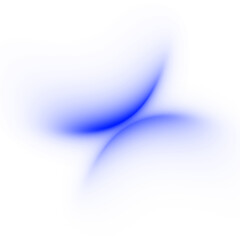 Abstract Blue Neon Light Glow Curve Overlay on Transparent Background