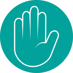 Obraz premium Touch hand icon in black flat line style, palm symbol illustration pack of gesture signs, stop hand mark outline bundle, sensory touch graphic elements assortment