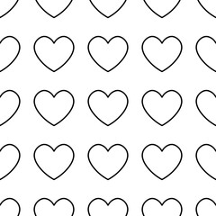 Seamless heart line pattern, heart line background