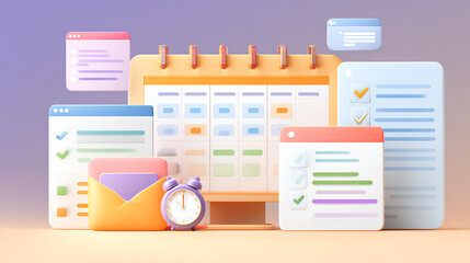 Digital calendar and task planner interface with checklist, reminders, and automation tools used to manage schedule, project workflow, plan meetings, and improve time management and productivity